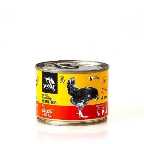 3Coty 35. karma dla kociąt mus kurczak z krylem 180g