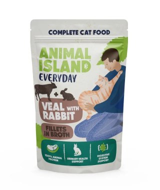 Animal Island Everyday szarpane fileciki w rosole cielęcina z królikiem 85g