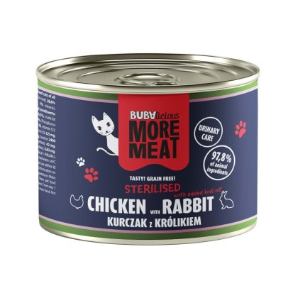 BUBAlicious More Meat - karma dla kota duo KURCZAK & KRÓLIK 185g
