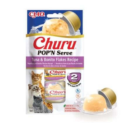 Inaba Churu Pop'n Serve - tuńczyk z płatkami bonito 2x35g