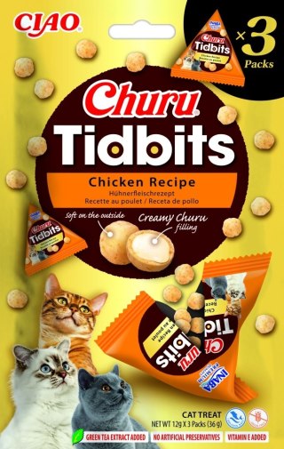 Inaba Churu TIDBITS przysmak z kremowym nadzieniem kurczak 3x12g
