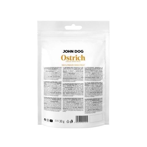 John Dog freeze - liofilizowany przysmak 100% struś 30g