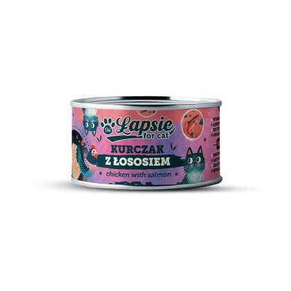Łapsie for cat - filet z kurczaka z łososiem w bulionie 80g