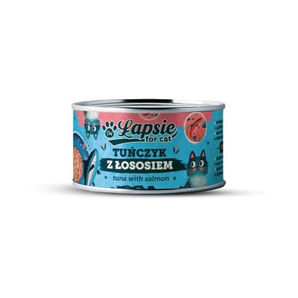 Łapsie for cat - filet z tuńczyka z łososiem w bulionie 80g