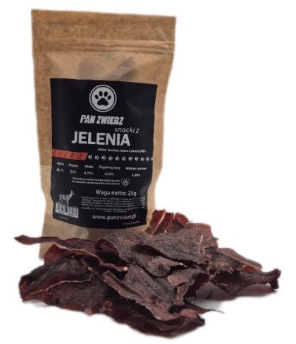 Pan Zwierz naturalne smaczki jeleń 25g