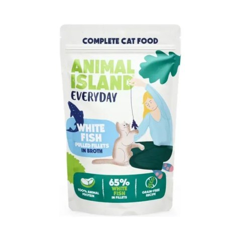 Animal Island Everyday szarpane fileciki w rosole biała ryba 85g