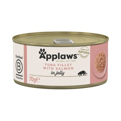 Applaws tuńczyk z łososiem w galaretce 70g (puszka)