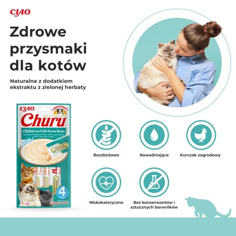 Inaba Churu kremowy przysmak dla kota o smaku kurczaka z krabem
