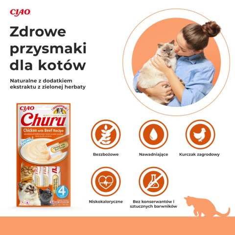 Inaba Churu kremowy przysmak dla kota o smaku kurczaka z wołowiną