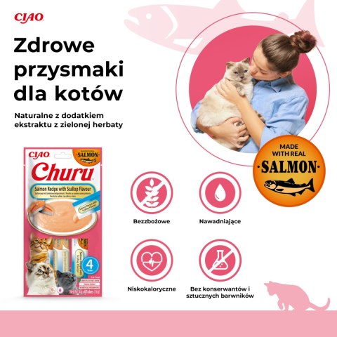 Inaba Churu kremowy przysmak dla kota o smaku łososia i kurczaka