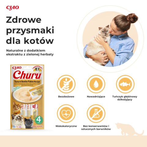 Inaba Churu kremowy przysmak dla kota o smaku łososia i przegrzebków