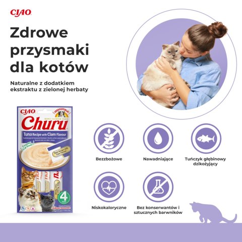 Inaba Churu kremowy przysmak dla kota o smaku tuńczyka i małży