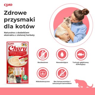 Inaba Churu kremowy przysmak dla kota o smaku tuńczyka z krabem