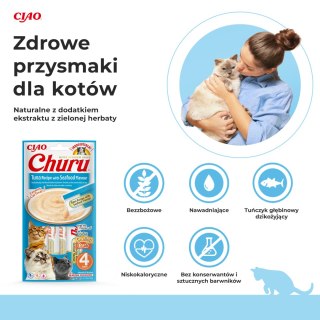 Inaba Churu kremowy przysmak dla kota o smaku tuńczyka z owocami morza