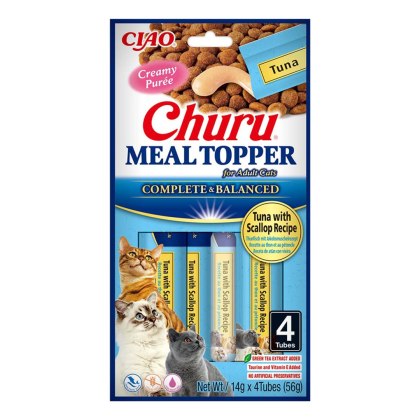 Inaba Churu meal topper kremowy dosmaczacz, tuńczyk i przegrzebki 4x14g