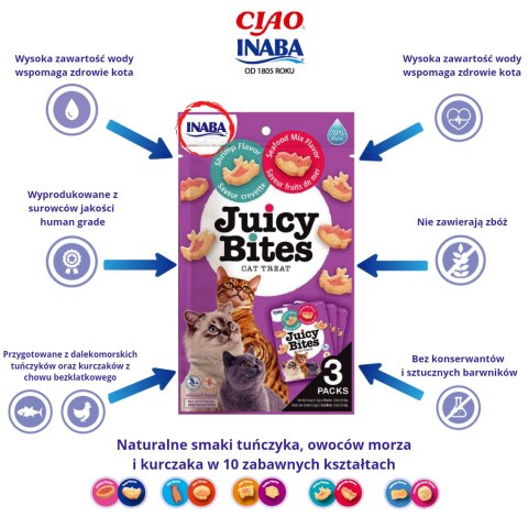 Inaba Juicy Bites wilgotne przysmaki o smaku ryby i małży