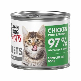 John Dog for cats fillets kitten kurczak z łososiem 140g