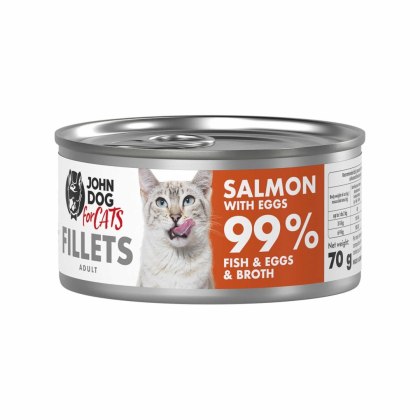 John Dog for cats fillets łosoś z jajkami 70g