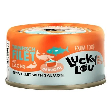 Lucky Lou Extrafood tuńczyk i łosoś w bulionie 70g (puszka)