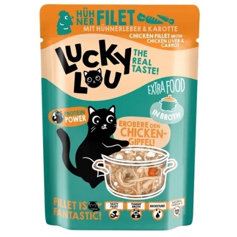 Lucky Lou extrafood kurczak i wątróbka z kurczaka w bulionie 70g (saszetka)