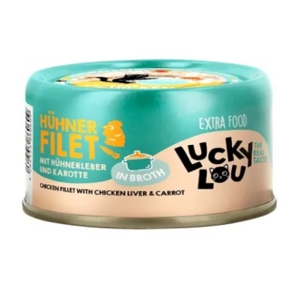 Lucky Lou extrafood kurczak i wątróbka z kurczaka w bulionie 70g (puszka)