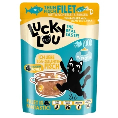 Lucky Lou extrafood tuńczyk i jajko przepiórcze w bulionie 70g (saszetka)