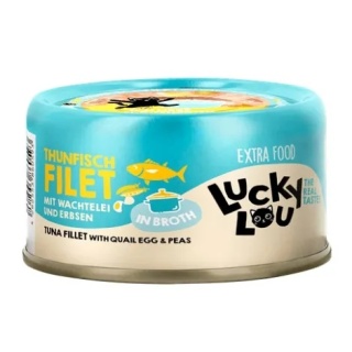 Lucky Lou extrafood tuńczyk i jajko przepiórcze w bulionie 70g (puszka)