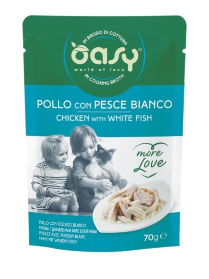 OASY MORE LOVE kurczak z białą rybą 70g