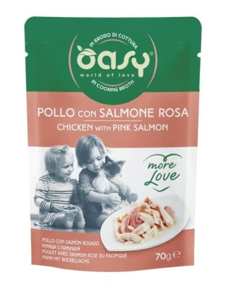 OASY MORE LOVE kurczak z łososiem 70g