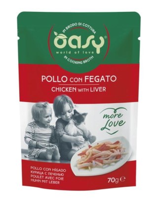 OASY MORE LOVE kurczak z wątróbką 70g (saszetka)