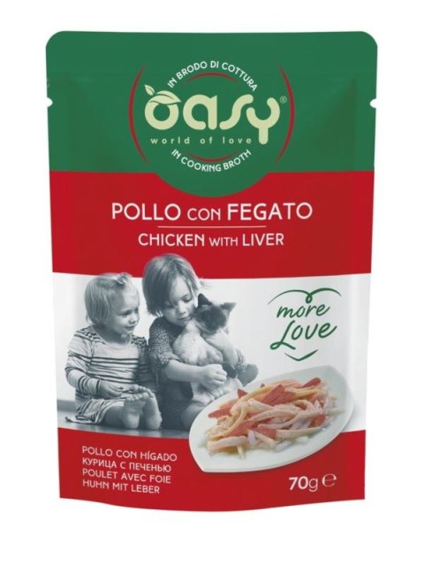 OASY MORE LOVE kurczak z wątróbką 70g (saszetka)