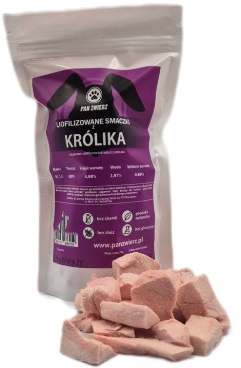 Pan Zwierz smakołyki liofilizowane - królik 70g
