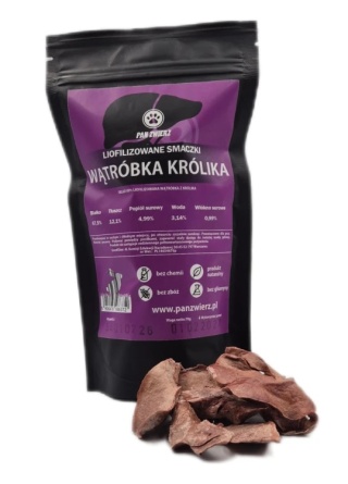 Pan Zwierz smakołyki liofilizowane - wątróbki królicze 70g