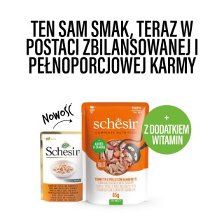 Schesir CB tuńczyk z kurczakiem i krewetkami w galarecie 85 g