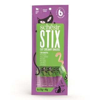 Schesir STIX smakołyki w kremie z kaczką 6x15g