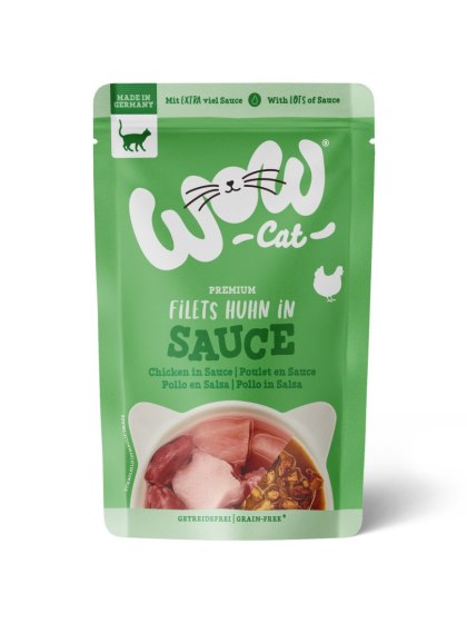 WOW CAT kawałki kurczaka w sosie (85g)