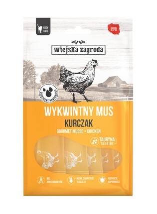 Wiejska Zagroda Przysmak dla kota Wykwintny mus Kurczak 6x15g