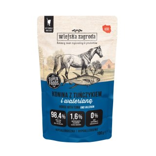Wiejska Zagroda superfoods karma mokra dla kota konina z tuńczykiem i walerianą 100g